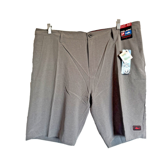 NWT‎ Pelagic Mako Hybrid Performance Shorts Men's Sz 42 Gray Fishing Quick Dry - Picture 1 of 11
